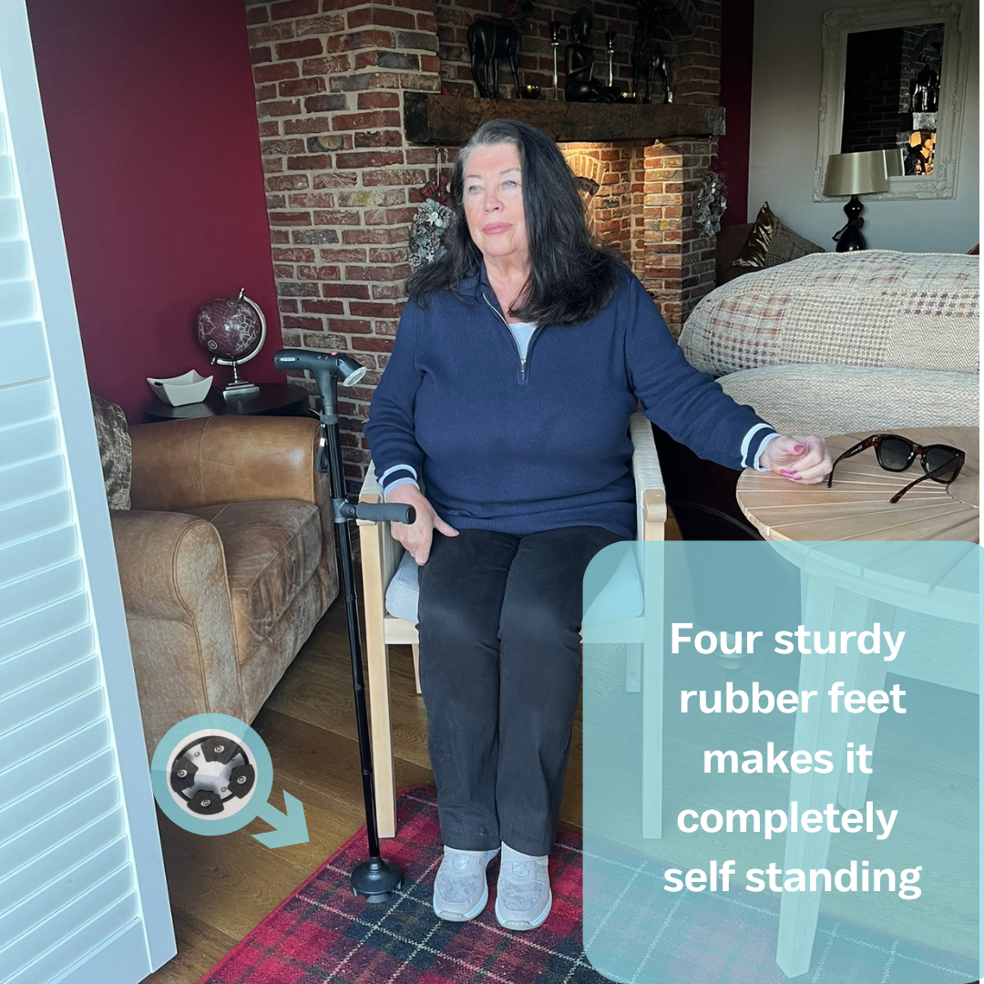 EASYRISE | Foldable Walking Cane with Light & Alarm