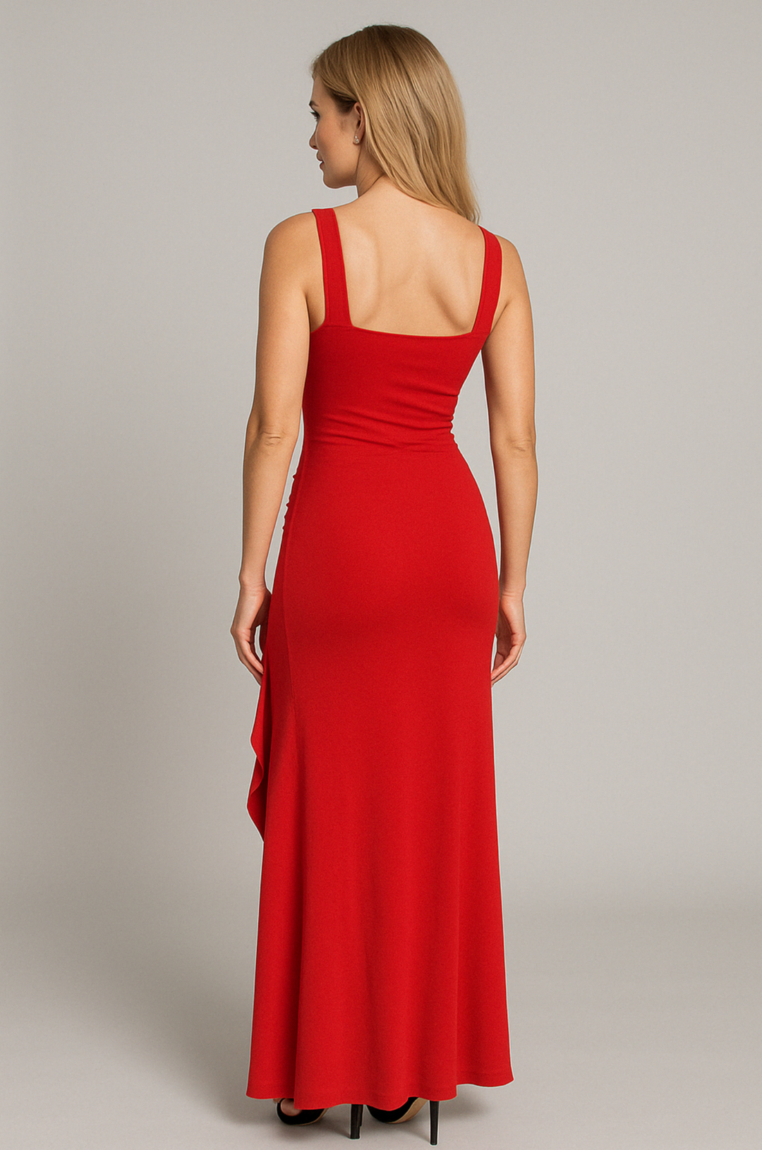 Severina | Square Neck Side Split Maxi Dress
