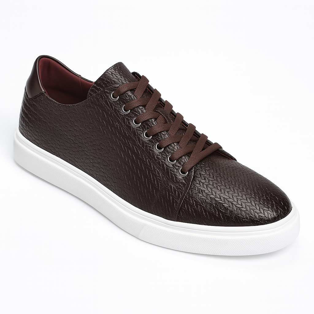 UrbanFlex | Leather Weave Low-Top Sneakers