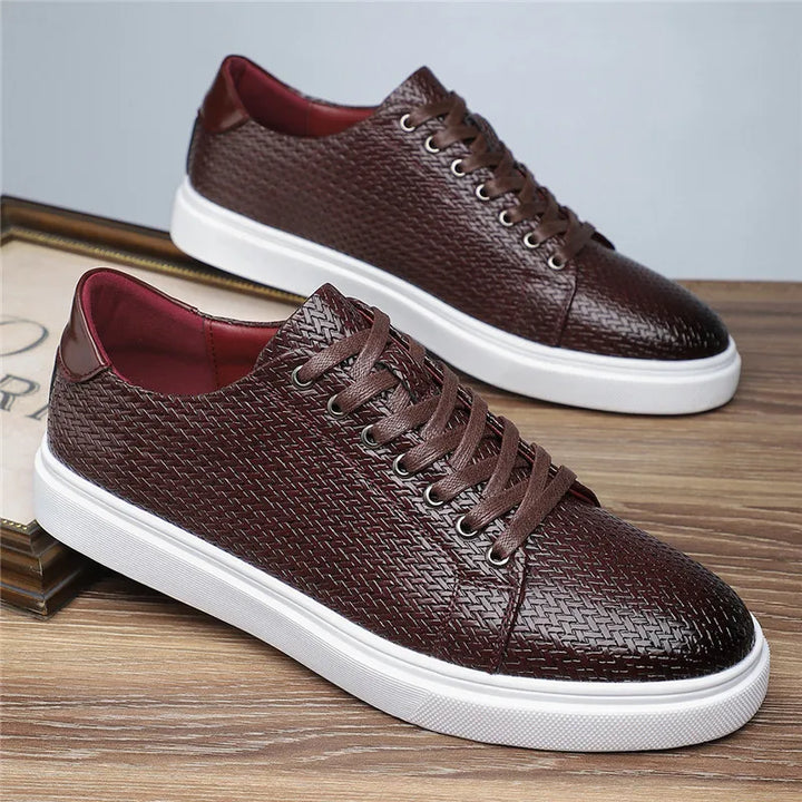 UrbanFlex | Leather Weave Low-Top Sneakers