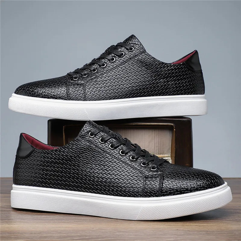 UrbanFlex | Leather Weave Low-Top Sneakers