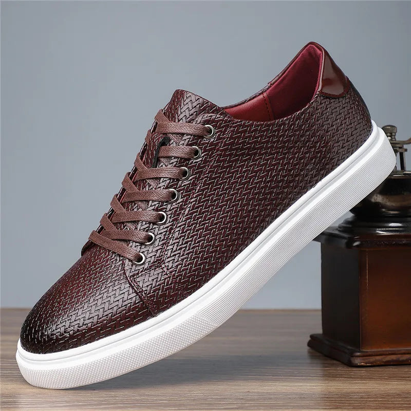 UrbanFlex | Leather Weave Low-Top Sneakers