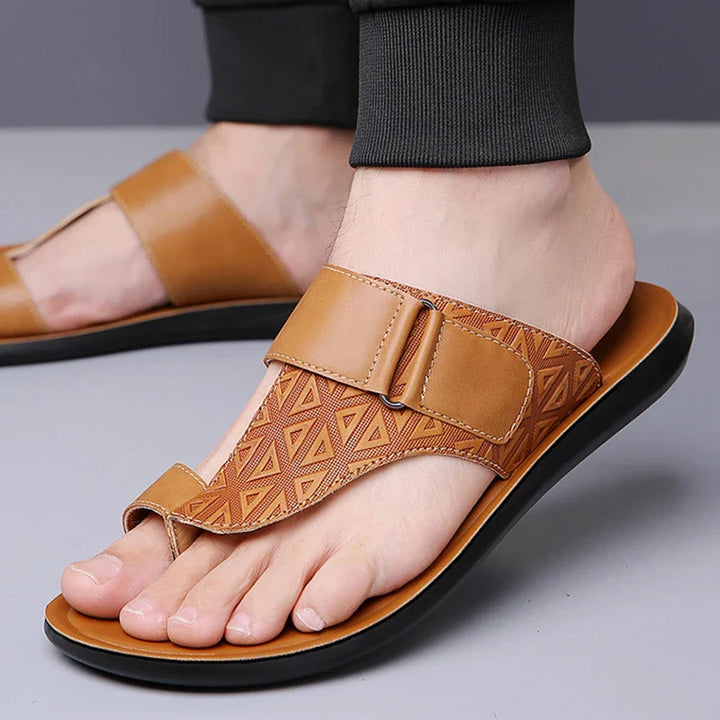 UrbanEdge | Premium Leather Slide Sandals
