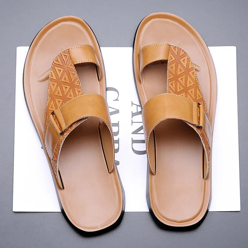 UrbanEdge | Premium Leather Slide Sandals