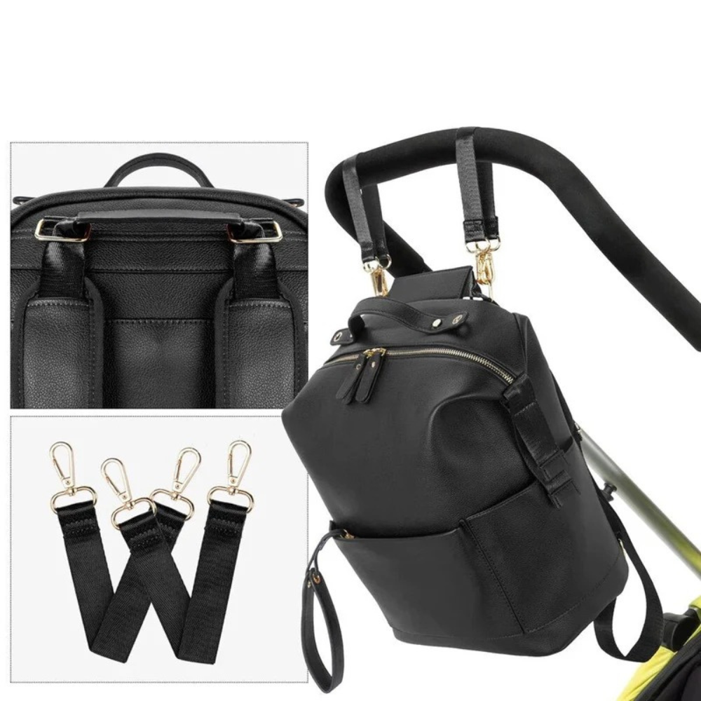 MOMPACK | Vegan Leather Changing Backpack Set