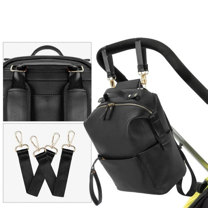 MOMPACK | Vegan Leather Changing Backpack Set
