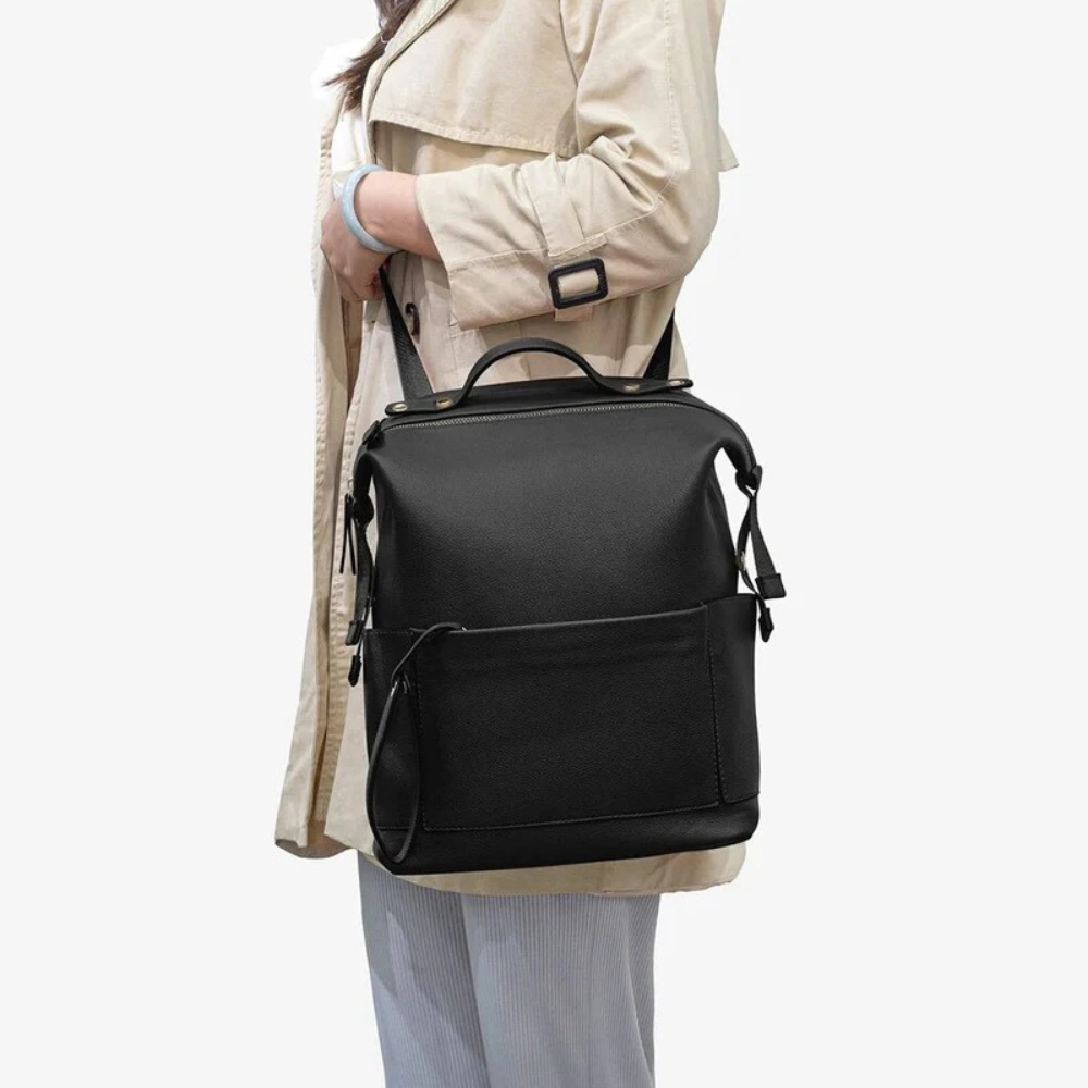 MOMPACK | Vegan Leather Changing Backpack Set
