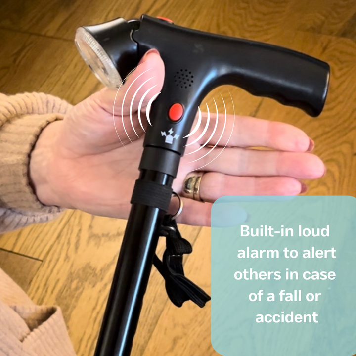 EASYRISE | Foldable Walking Cane with Light & Alarm