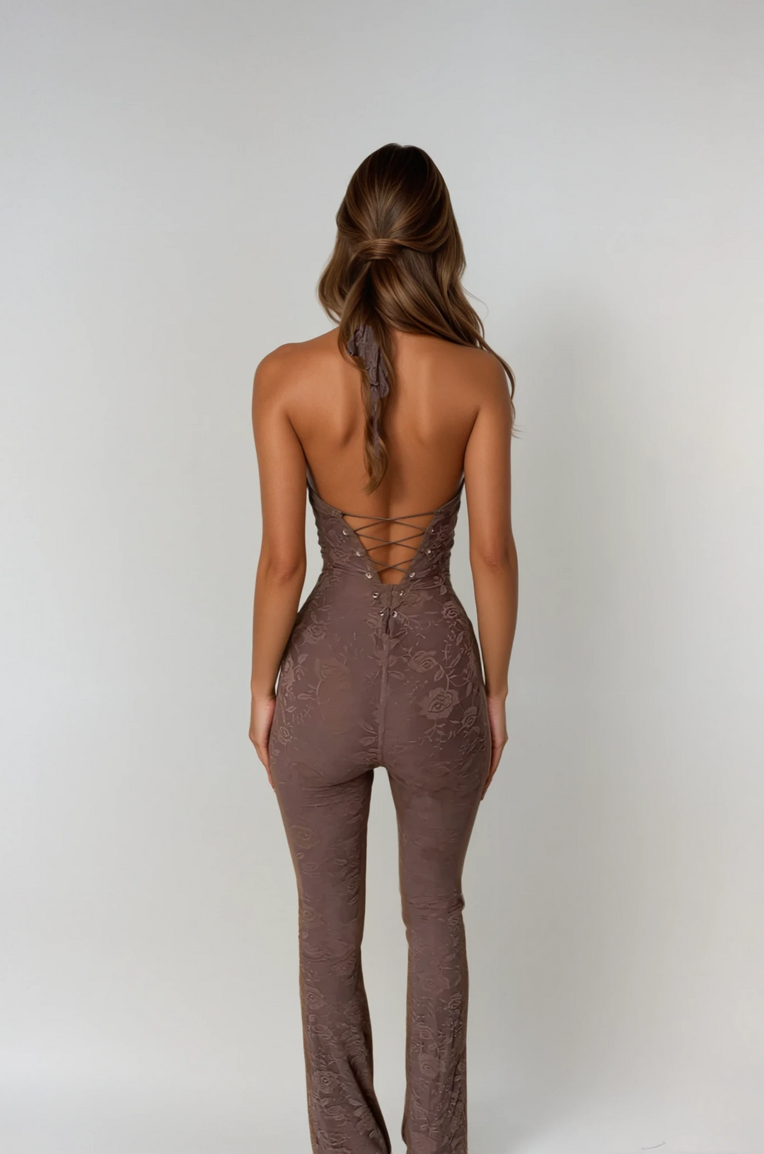 Rosina | Halter-Neck Lace Jumpsuit
